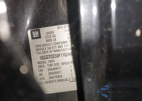 2015 Chevrolet Colorado Z71 из США, поврежденный, VIN 1GCGTCE30F1162448